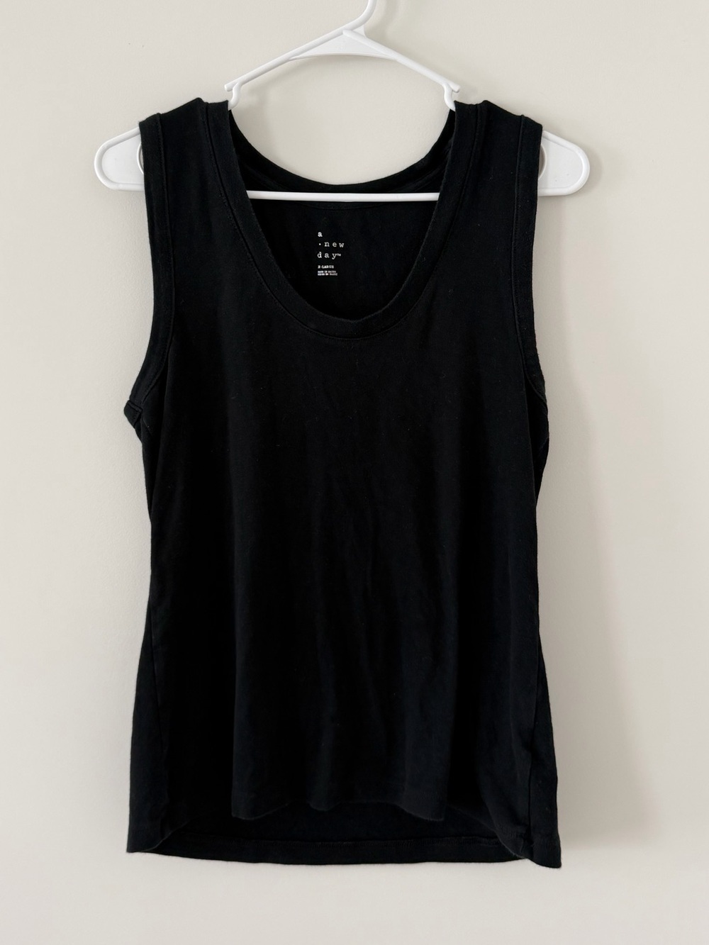 A New Day Black Scoop Neck Tank Top Women’s XL